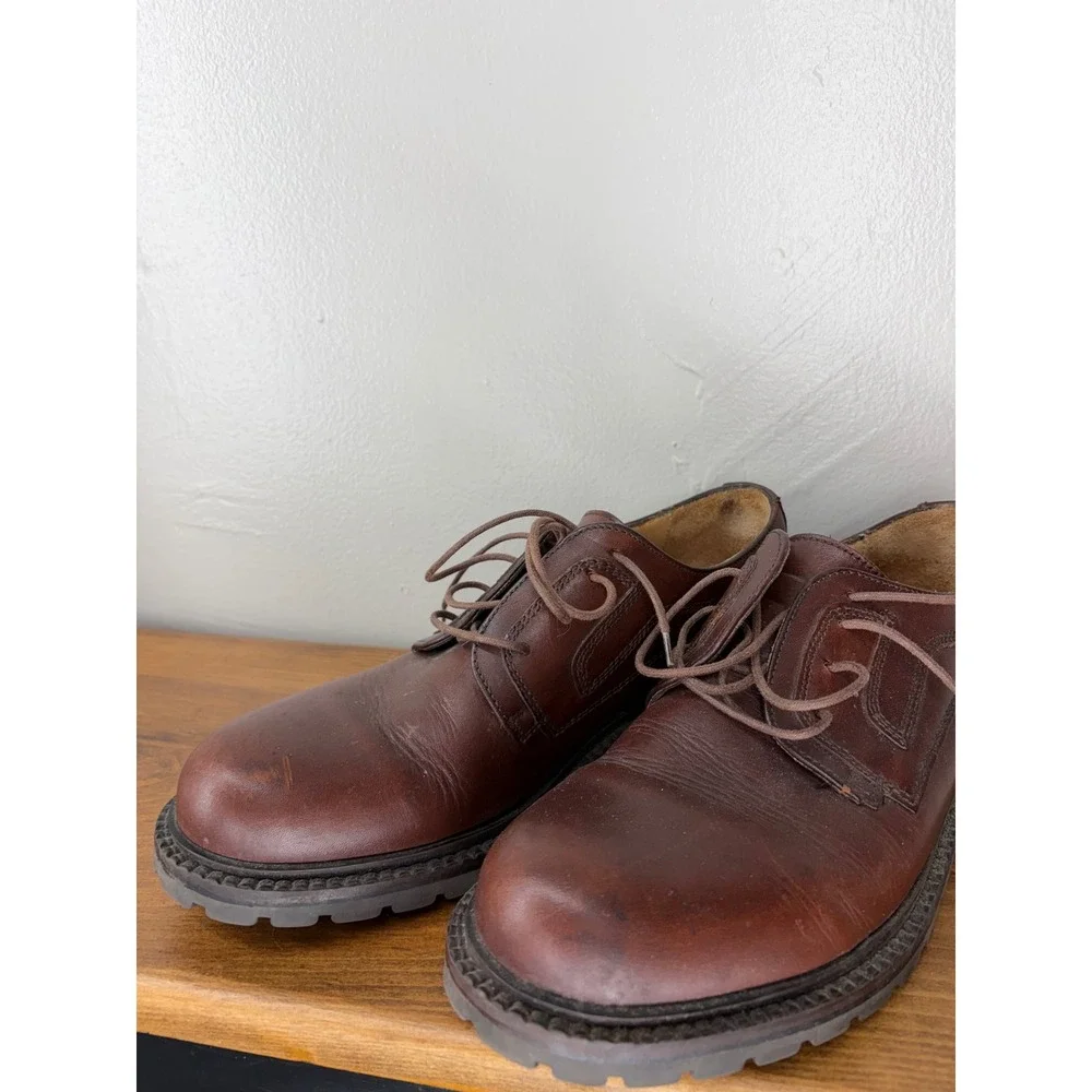 Bostonian Classic Waterproof Mens 8 M Brown Leather Lug Sole Oxfords Italy 22812